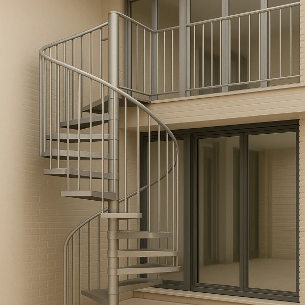 escalera de caracol de acero inoxidable para exterior